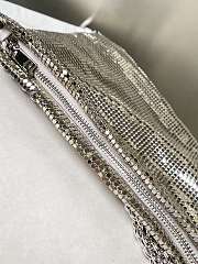 Jimmy Choo Callie Silver Mesh Mini Clutch Bag - 24×15×3.5cm - 3