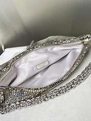 Jimmy Choo Callie Silver Mesh Mini Clutch Bag - 24×15×3.5cm - 2