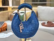 Chloe Summer Banana Hobo Bag in Raffia Blue - 36x21.5x2cm - 4