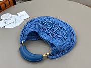 Chloe Summer Banana Hobo Bag in Raffia Blue - 36x21.5x2cm - 3
