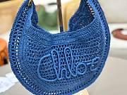 Chloe Summer Banana Hobo Bag in Raffia Blue - 36x21.5x2cm - 2