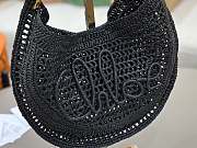Chloe Summer Banana Hobo Bag in Raffia Black - 36x21.5x2cm - 6