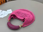 Chloe Summer Banana Hobo Bag in Raffia Pink - 36x21.5x2cm - 6