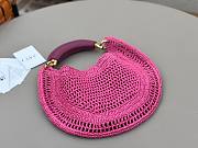Chloe Summer Banana Hobo Bag in Raffia Pink - 36x21.5x2cm - 3
