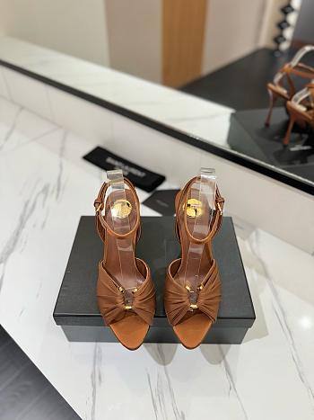 YSL Lola Sandals Brown 110mm 