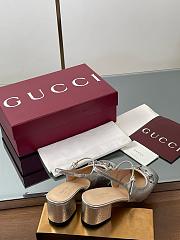 Gucci Women’s Horsebit Slingback Silver Metallic Leather 5.5cm - 5