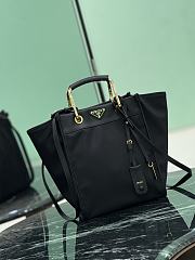 Prada Medium Re-nylon And Leather Tote Bag 1BG578 Black - 28.5x23x15cm - 2