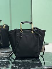 Prada Medium Re-nylon And Leather Tote Bag 1BG578 Black - 28.5x23x15cm - 5