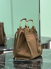 Prada Medium Re-nylon And Leather Tote Bag 1BG578 Brown - 28.5x23x15cm - 3