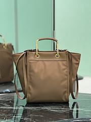 Prada Medium Re-nylon And Leather Tote Bag 1BG578 Brown - 28.5x23x15cm - 5