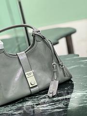 Prada Medium Leather Tote Bag Gray 1BG563 - 32x21x15cm - 6