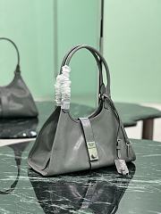Prada Medium Leather Tote Bag Gray 1BG563 - 32x21x15cm - 5