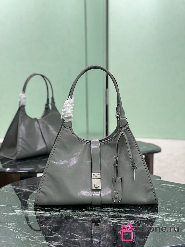 Prada Large Leather Tote bag Gray 1BG570 - 39x24.5x14cm - 1