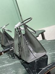 Prada Large Leather Tote bag Gray 1BG570 - 39x24.5x14cm - 5