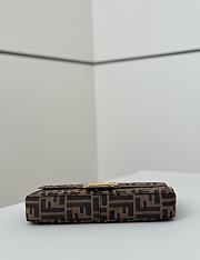 Fendi Baguette Brown FF Jacquard Fabric Bag Gold Hardware - 27x15x6cm - 2