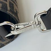 Fendi Baguette Brown FF Jacquard Fabric Bag Silver Hardware - 27x15x6cm - 2