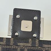 Fendi Baguette Brown FF Jacquard Fabric Bag Silver Hardware - 27x15x6cm - 4