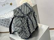 Dior Hit the Road Backpack with Flap Beige and Black Dior Oblique Jacquard with Black Grained Calfskin - 43x33x16cm - 6