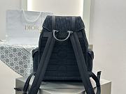 Dior Hit the Road Backpack with Flap Black Dior Oblique Jacquard and Black Grained Calfskin - 43x33x16 cm - 6