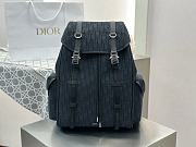 Dior Hit the Road Backpack with Flap Black Dior Oblique Jacquard and Black Grained Calfskin - 43x33x16 cm - 5