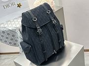 Dior Hit the Road Backpack with Flap Black Dior Oblique Jacquard and Black Grained Calfskin - 43x33x16 cm - 4