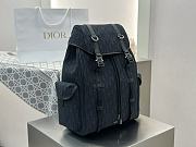Dior Hit the Road Backpack with Flap Black Dior Oblique Jacquard and Black Grained Calfskin - 43x33x16 cm - 3