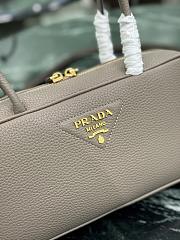Prada Medium Leather Top Handle Bag 1BB126 Gray - 28x13x8cm - 4