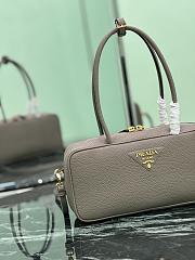 Prada Medium Leather Top Handle Bag 1BB126 Gray - 28x13x8cm - 3