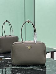 Prada Large Leather Top Handle Bag 1BB128 Gray - 34×23×10cm - 6