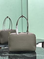 Prada Large Leather Top Handle Bag 1BB128 Gray - 34×23×10cm - 3