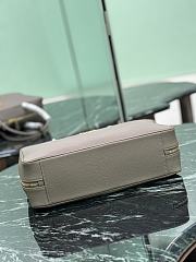 Prada Large Leather Top Handle Bag 1BB128 Gray - 34×23×10cm - 2