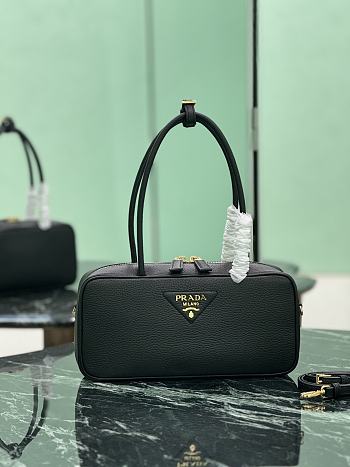 Prada Medium Leather Top Handle Bag 1BB126 Black - 28x13x8cm