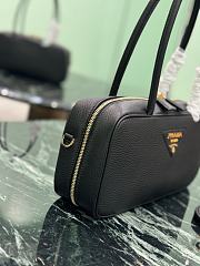 Prada Medium Leather Top Handle Bag 1BB126 Black - 28x13x8cm - 6