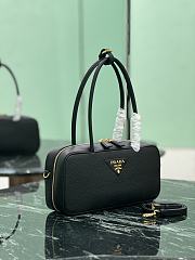Prada Medium Leather Top Handle Bag 1BB126 Black - 28x13x8cm - 4
