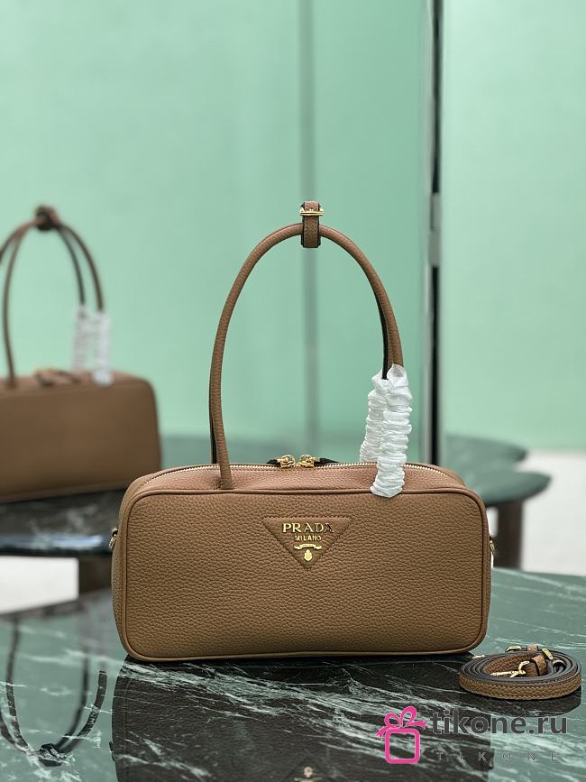 Prada Medium Leather Top Handle Bag 1BB126 Brown - 28x13x8cm - 1