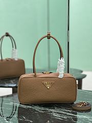 Prada Medium Leather Top Handle Bag 1BB126 Brown - 28x13x8cm - 6