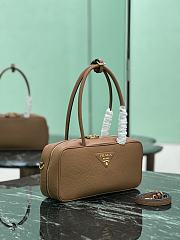 Prada Medium Leather Top Handle Bag 1BB126 Brown - 28x13x8cm - 5