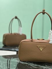 Prada Medium Leather Top Handle Bag 1BB126 Brown - 28x13x8cm - 3