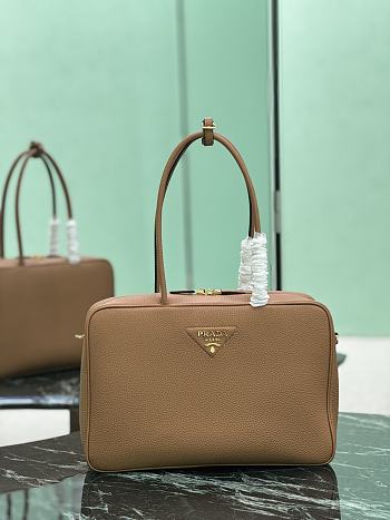 Prada Large Leather Top Handle Bag 1BB128 Brown - 34×23×10cm