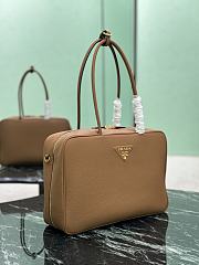 Prada Large Leather Top Handle Bag 1BB128 Brown - 34×23×10cm - 3