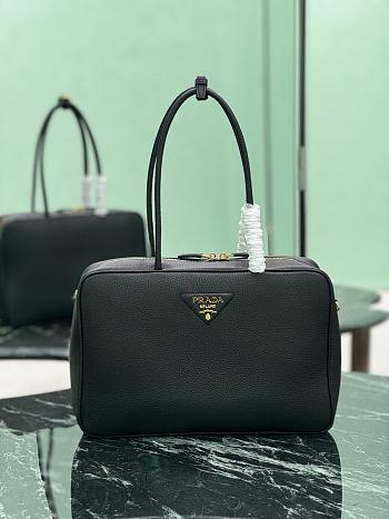 Prada Large Leather Top Handle Bag 1BB128 Black - 34×23×10cm