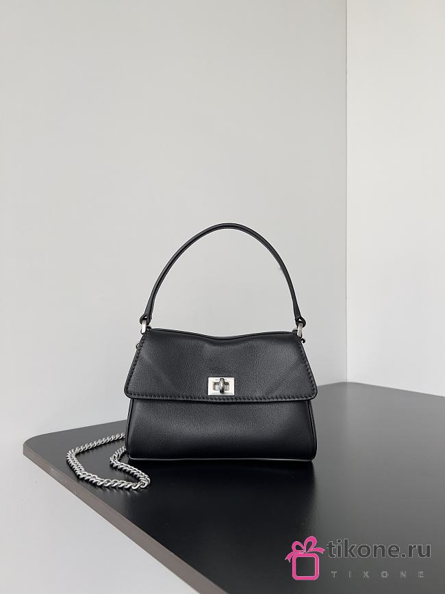 Balenciaga Rodeo Bag With Chain Nano in Black Silver Hardware - 16x9.9x4.5cm - 1