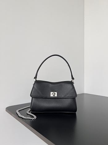 Balenciaga Rodeo Bag With Chain Nano in Black Silver Hardware - 16x9.9x4.5cm
