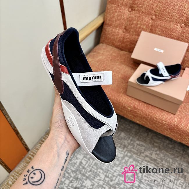 Miumiu Gymnasium Flip-Flops Navy Blue - 1