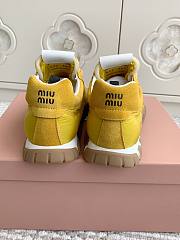 Miumiu Tyre Technical Fabric and Suede Sneakers Yellow - 5