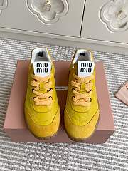 Miumiu Tyre Technical Fabric and Suede Sneakers Yellow - 3