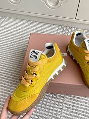 Miumiu Tyre Technical Fabric and Suede Sneakers Yellow - 2