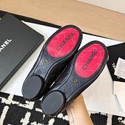 Chanel Quilted Leather CC Logo White Ballerinas Black  - 5