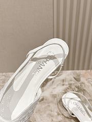 Chanel Slingbacks Embroidery Grosgrain White 2cm - 4