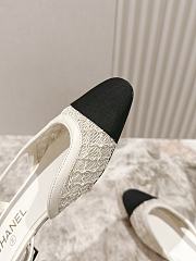 Chanel Slingbacks Embroidery Grosgrain Ivory 2cm - 6
